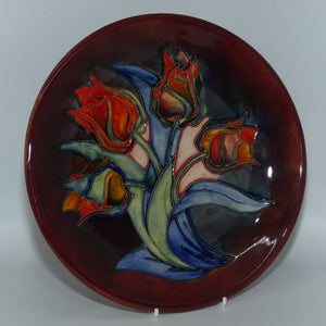 Moorcroft Pottery | Red Tulips 783/10 plate | Sally Tuffin