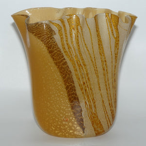 Vetro Artistico Murano Glass large gold fleck vase | Artist Signed