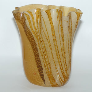 Vetro Artistico Murano Glass large gold fleck vase | Artist Signed