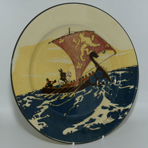 Royal Doulton Early Vikings B plate | Depicts a Viking ship with a Horse and Rider aboard | Issued 1912 - 1928