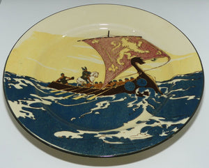 Royal Doulton Early Vikings B plate | Depicts a Viking ship with a Horse and Rider aboard | Issued 1912 - 1928