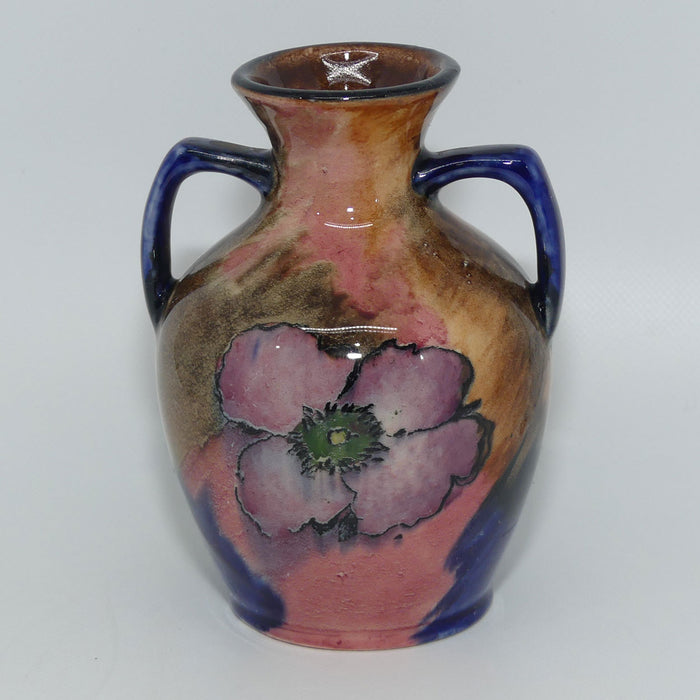 H & K Tunstall Viola pattern twin handled vase