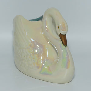 Australian Pottery | Wembley Ware Lustre Swan trough with Gold Beak