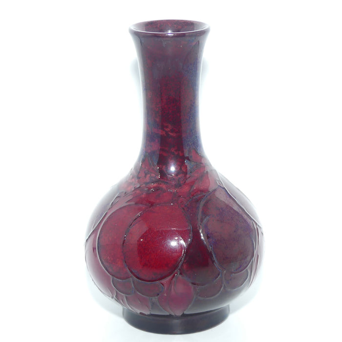 William Moorcroft Flambe Wisteria narrow neck bulbous vase
