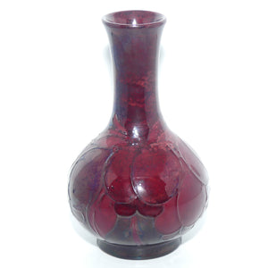 William Moorcroft Flambe Wisteria narrow neck bulbous vase 