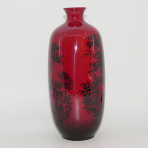 royal-doulton-flambe-woodcut-1619-highland-deer-tall-vase