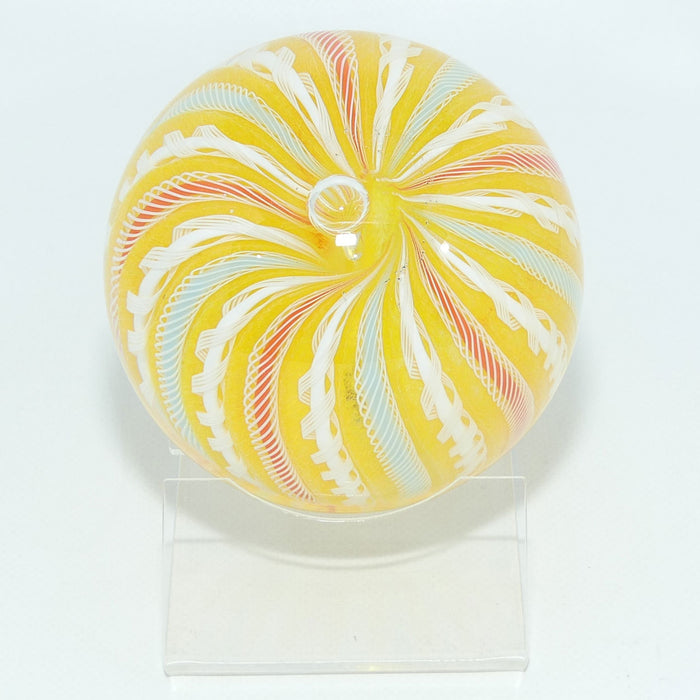 John Deacons Scotland Bubble Crown large paperweight | Yellow